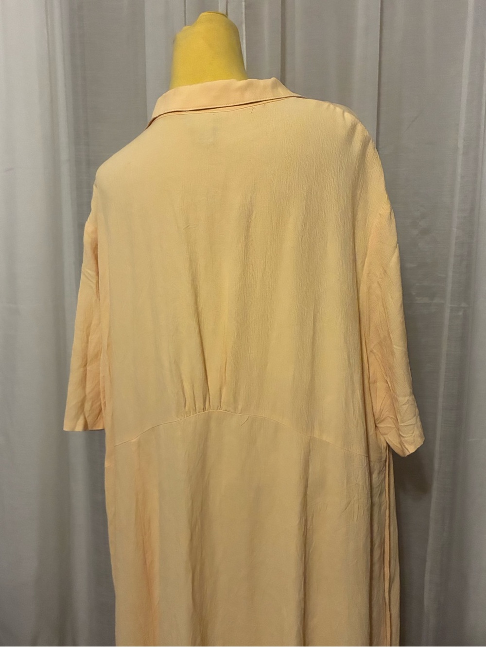 Avenue Yellow Maxi Dress Button Down Size 20 Short Sleeve - Picture 8 of 10